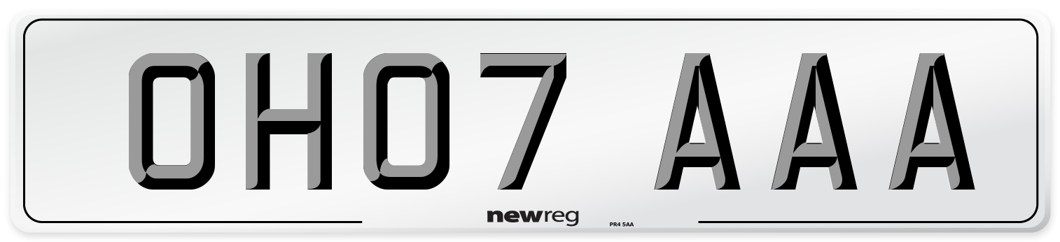 OH07 AAA Number Plate from New Reg